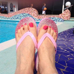 Siam Flip Flops with Pink Straps