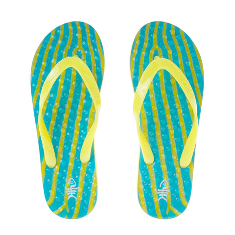 Ripples Flip Flops with Yellow Straps