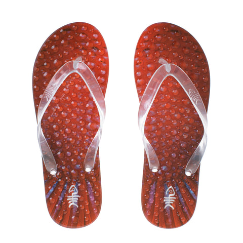 Velvet Flip Flops with Clear Straps