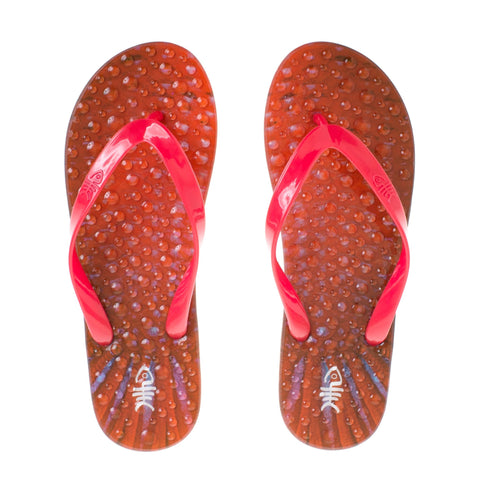 Velvet Flip Flops with Red Straps