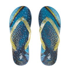 Caprice Flip Flops with Gold Glitter Straps