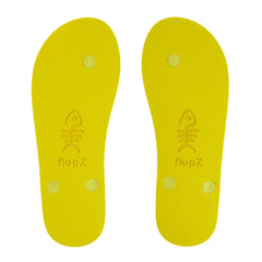 Ripples Flip Flops with Yellow Straps