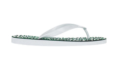 Emerald Flip Flops with White Straps