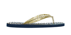 Caprice Flip Flops with Gold Glitter Straps