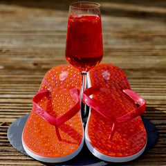 Velvet Flip Flops with Red Straps