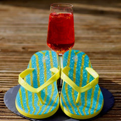 Ripples Flip Flops with Yellow Straps