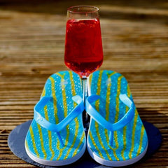 Ripples Flip Flops with Blue Straps