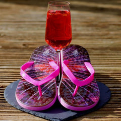 Sparkle Flip Flops with Pink Straps