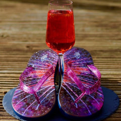 Sparkle Flip Flops with Purple Glitter Straps