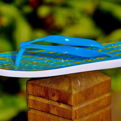 Ripples Flip Flops with Blue Straps