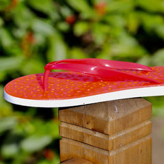Velvet Flip Flops with Red Straps