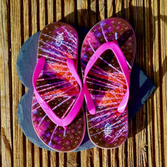 Sparkle Flip Flops with Pink Straps