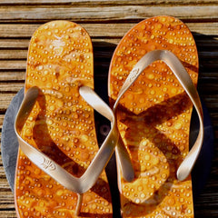 Amber Flip Flops with Gold straps