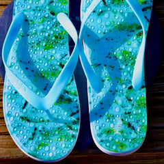 Aqua Flip Flops with Turqouise straps