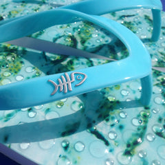 Aqua Flip Flops with Turqouise straps