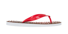 Velvet Flip Flops with Red Straps
