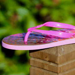 Sparkle Flip Flops with Pink Straps