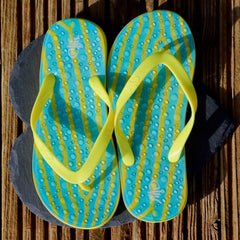 Ripples Flip Flops with Yellow Straps