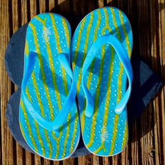 Ripples Flip Flops with Blue Straps