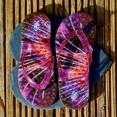 Sparkle Flip Flops with Purple Glitter Straps