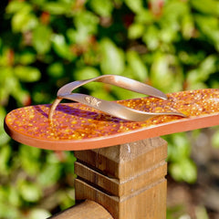 Amber Flip Flops with Gold straps